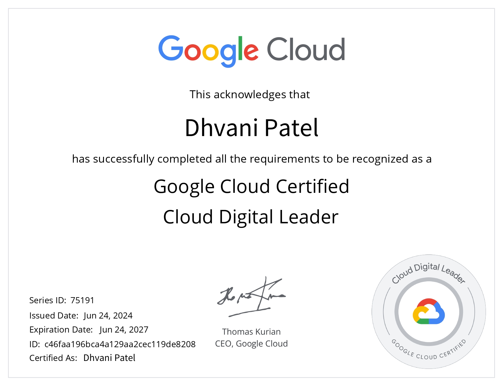 Google Cloud Certified